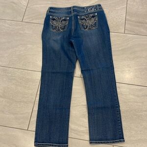 Code bleu women’s slim straight jeans embellished size 14 inseam 31